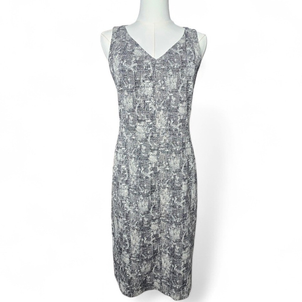 MM La Fleur The Aditi Dress Crackle Sleeveless V‎ Neck Sheath Textured Print 8